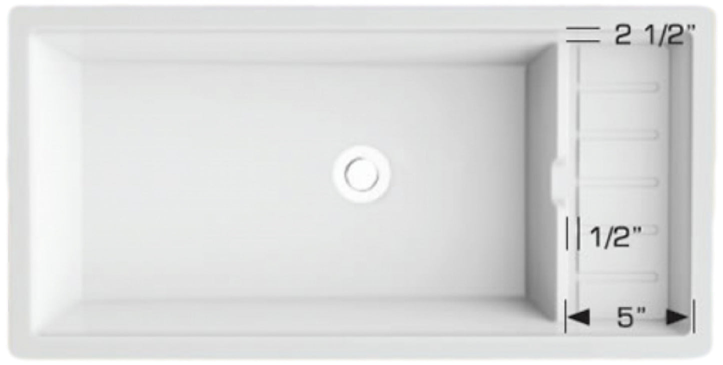 American Imaginations AI-34484 36" White Granite Composite Rectangle Granite Composite Modern Kitchen Sink