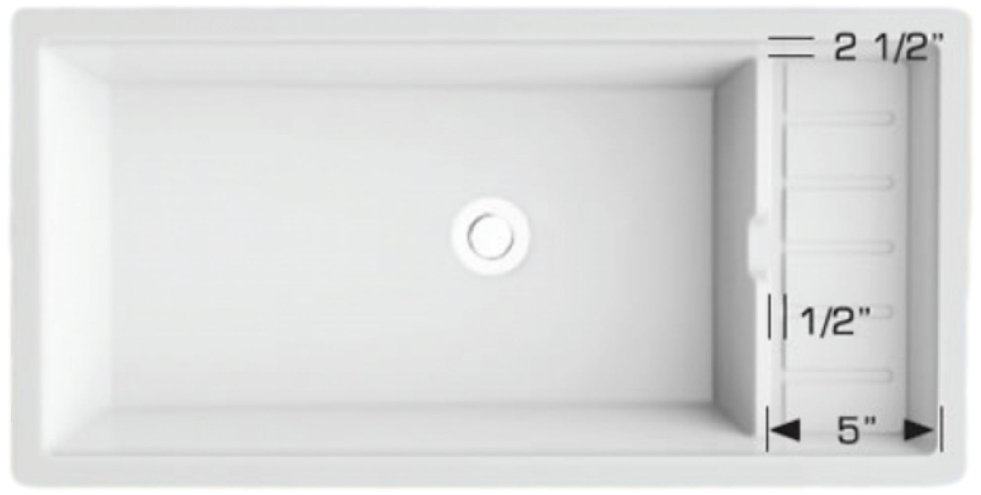 American Imaginations AI-34484 36" White Granite Composite Rectangle Granite Composite Modern Kitchen Sink