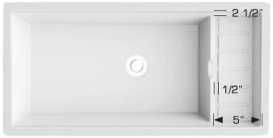 American Imaginations AI-34484 36" White Granite Composite Rectangle Granite Composite Modern Kitchen Sink