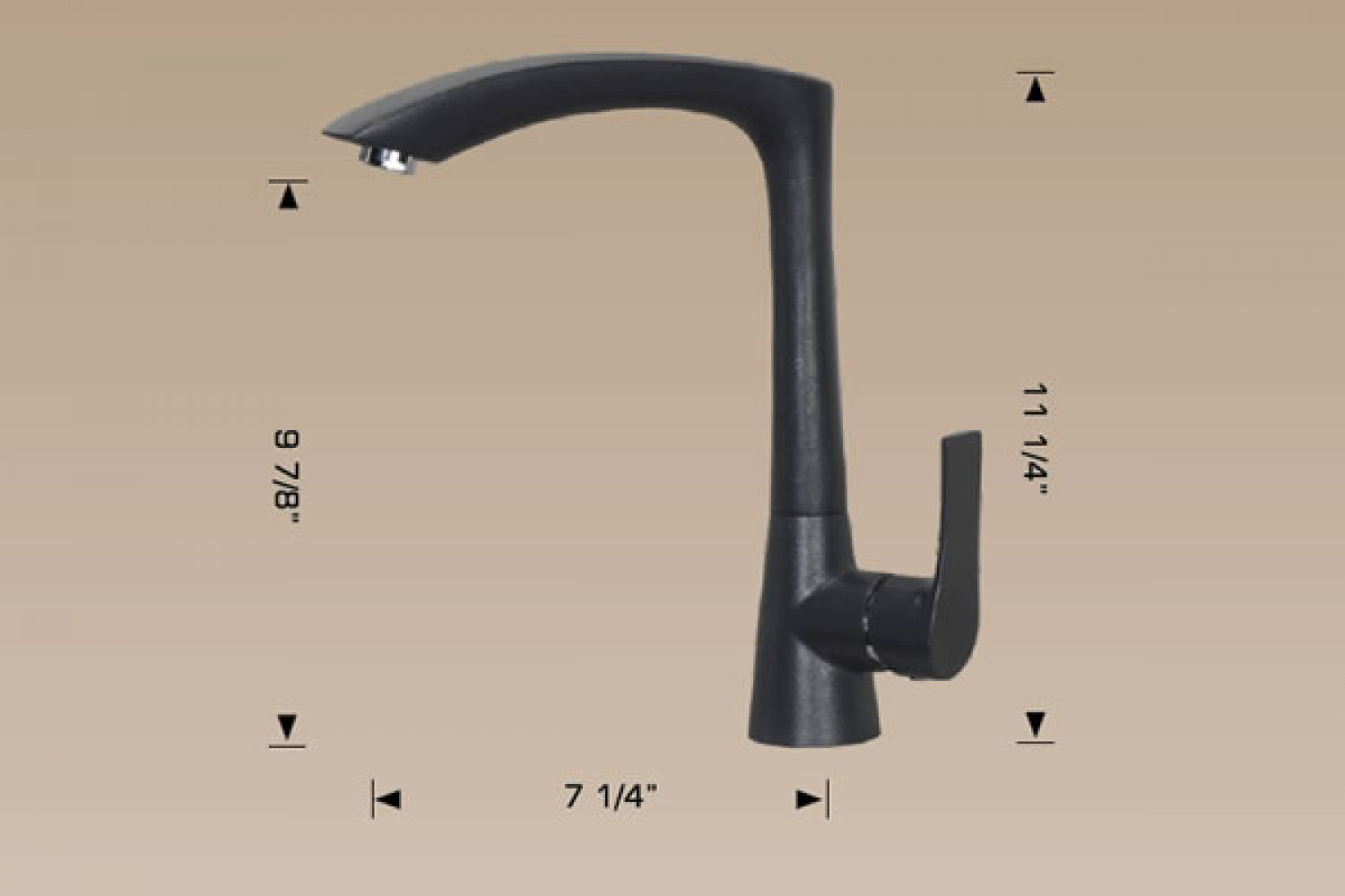 American Imaginations AI-34488 7" Grey Stainless Steel Modern Kitchen Sink Faucet