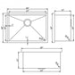 American Imaginations AI-34491 25" Stainless Steel Rectangle Stainless Steel Modern Kitchen Sink