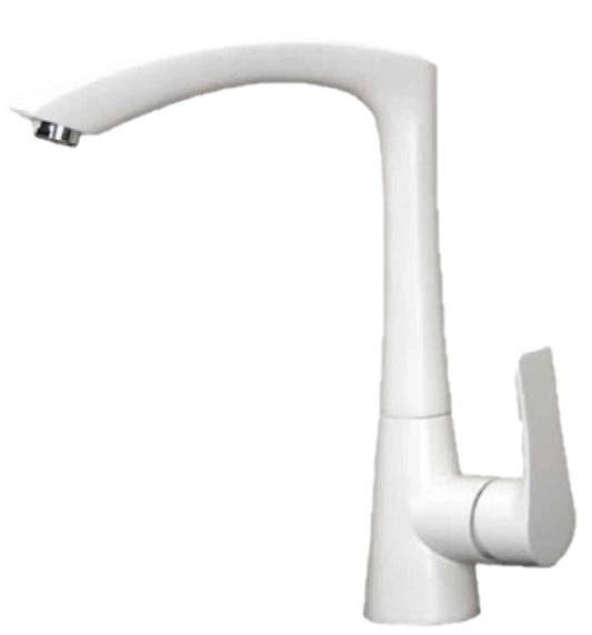 American Imaginations AI-34497 7" White Unique Stainless Steel Modern Kitchen Sink Faucet