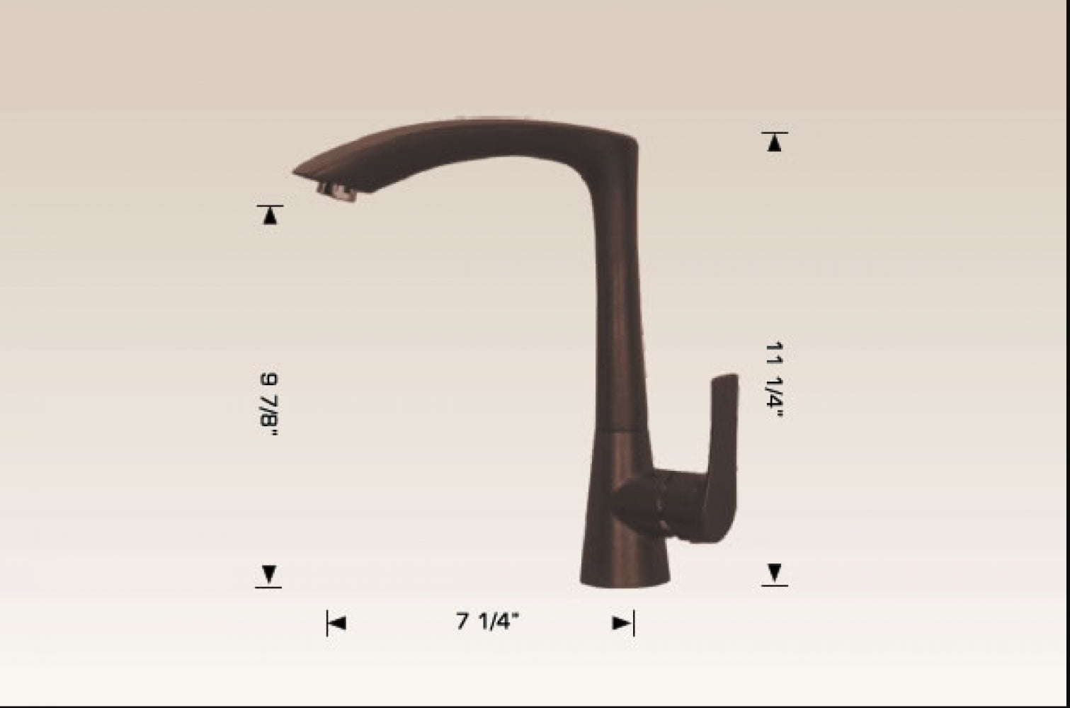 American Imaginations AI-34503 7" Coffee Stainless Steel Modern Kitchen Sink Faucet