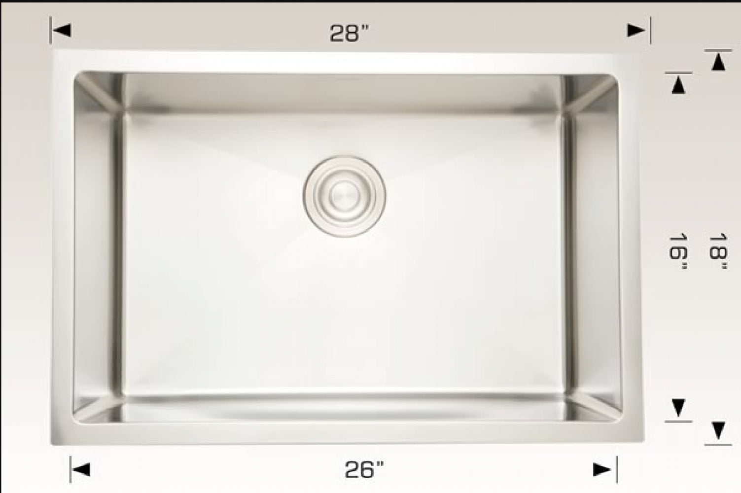 American Imaginations AI-34510 28" Stainless Steel Rectangle Stainless Steel Modern Kitchen Sink