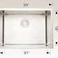 American Imaginations AI-34511 23" Stainless Steel Rectangle Stainless Steel Modern Kitchen Sink