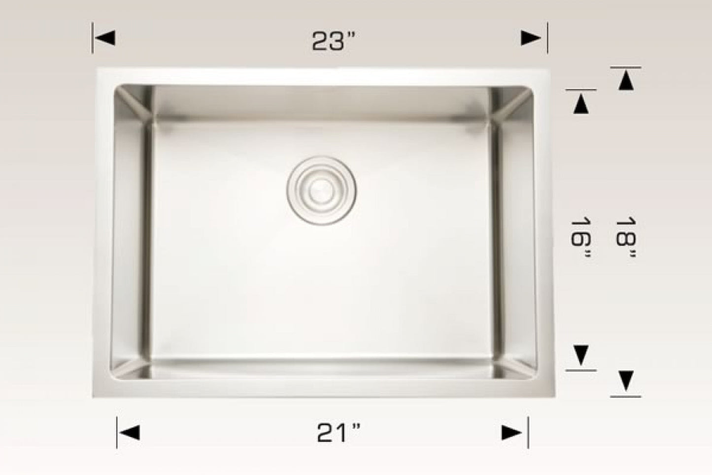 American Imaginations AI-34511 23" Stainless Steel Rectangle Stainless Steel Modern Kitchen Sink