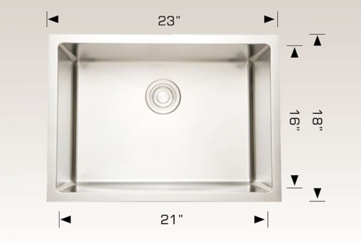 American Imaginations AI-34511 23" Stainless Steel Rectangle Stainless Steel Modern Kitchen Sink