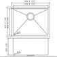 American Imaginations AI-34511 23" Stainless Steel Rectangle Stainless Steel Modern Kitchen Sink