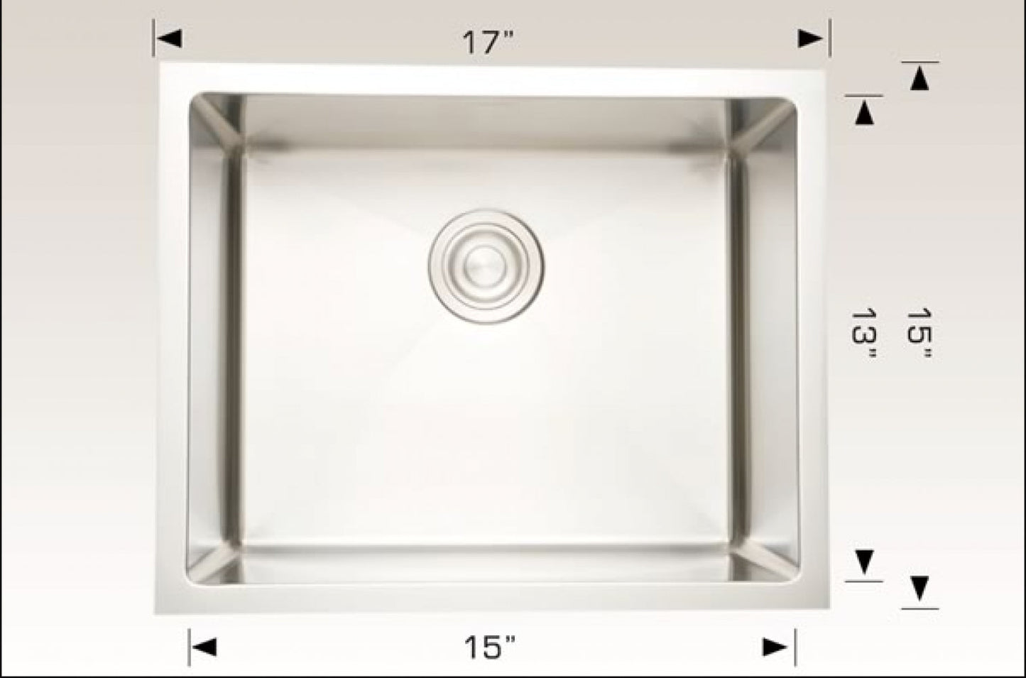 American Imaginations AI-34513 17" Stainless Steel Rectangle Stainless Steel Modern Kitchen Sink
