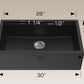 American Imaginations AI-34523 30" Black Granite Composite Rectangle Granite Composite Modern Kitchen Sink