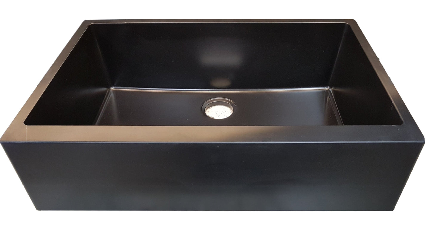 American Imaginations AI-34523 30" Black Granite Composite Rectangle Granite Composite Modern Kitchen Sink