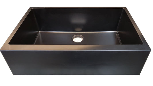 American Imaginations AI-34524 33" Black Granite Composite Rectangle Granite Composite Modern Kitchen Sink