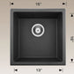 American Imaginations AI-34525 15" Black Granite Composite Rectangle Granite Composite Modern Kitchen Sink