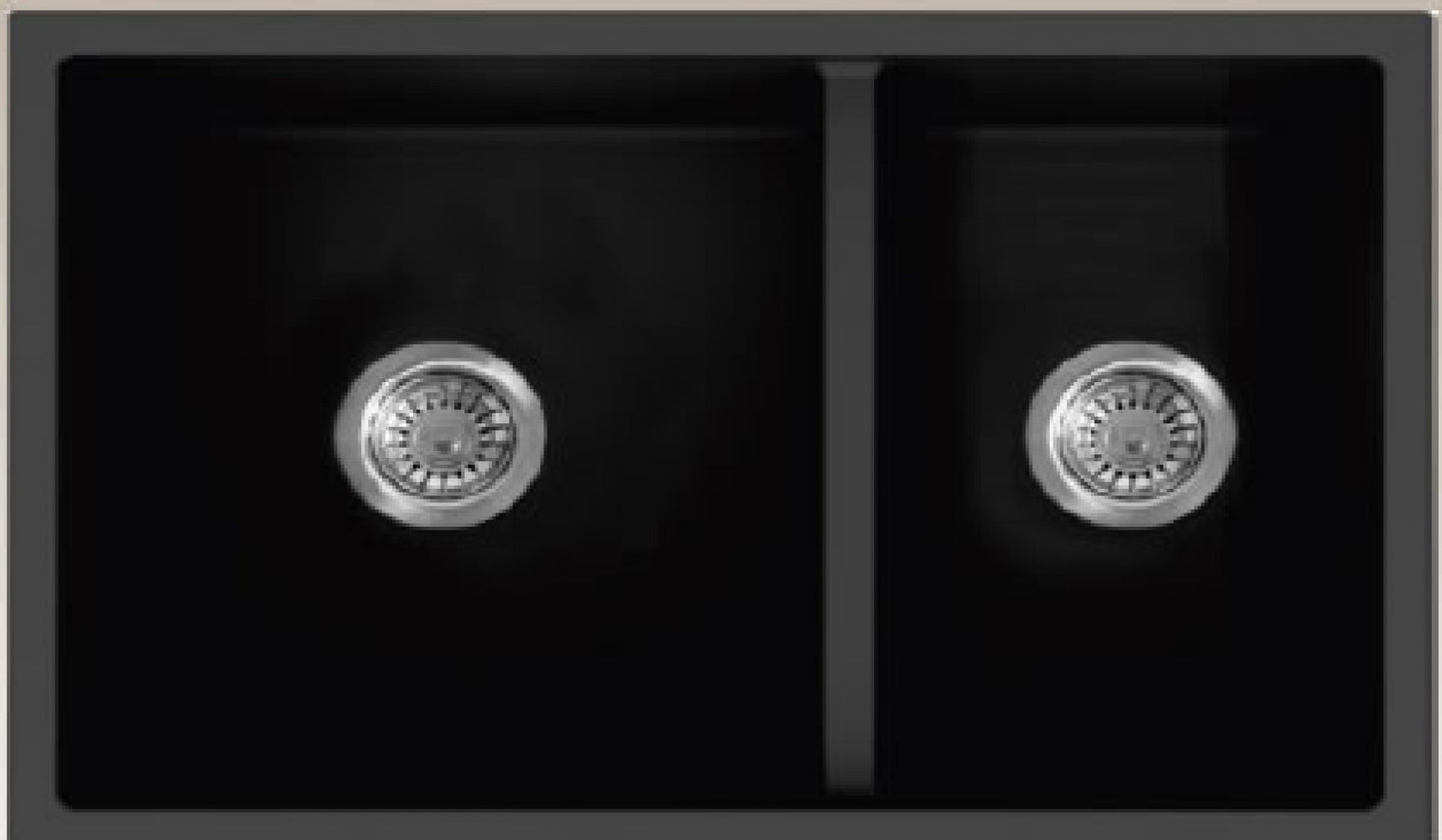 American Imaginations AI-34526 33" Black Granite Composite Rectangle Granite Composite Modern Kitchen Sink