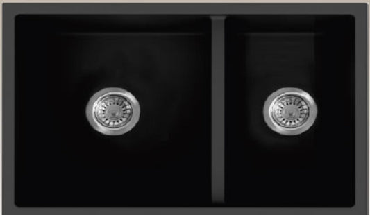 American Imaginations AI-34526 33" Black Granite Composite Rectangle Granite Composite Modern Kitchen Sink