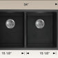 American Imaginations AI-34529 34" Black Granite Composite Rectangle Granite Composite Modern Kitchen Sink