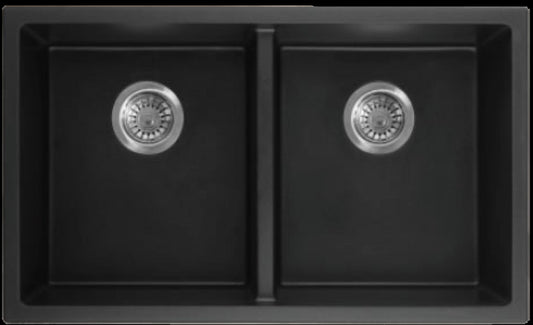 American Imaginations AI-34529 34" Black Granite Composite Rectangle Granite Composite Modern Kitchen Sink