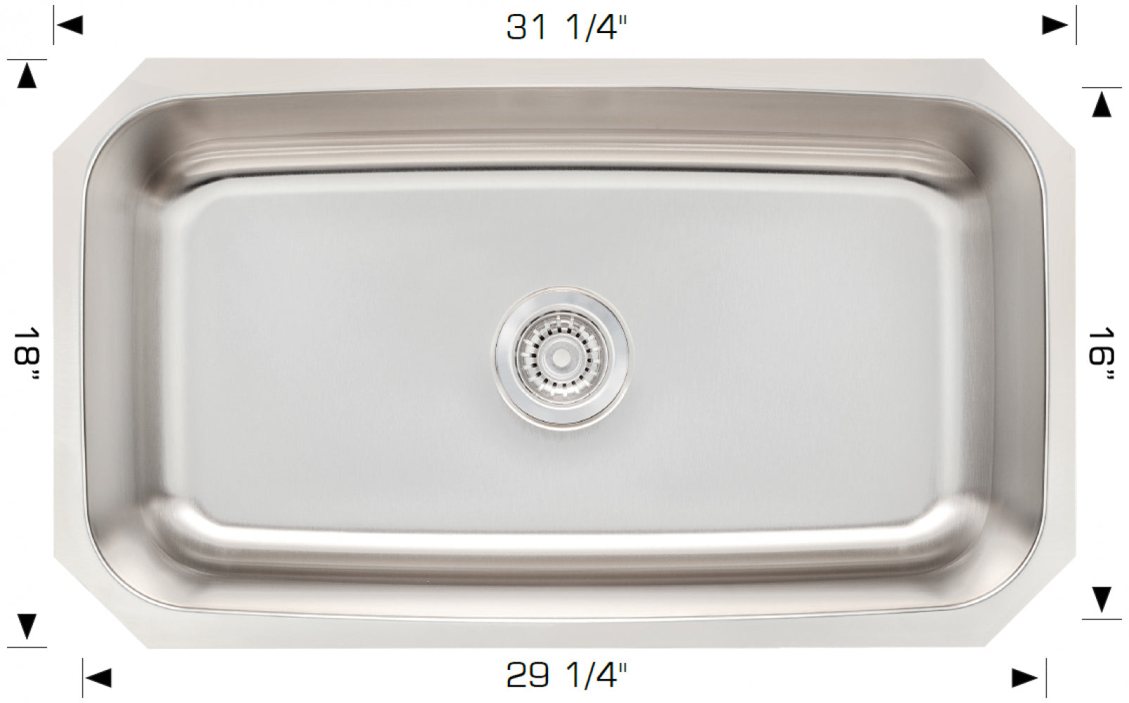 American Imaginations AI-34532 31" Stainless Steel Rectangle Stainless Steel Modern Kitchen Sink