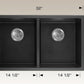 American Imaginations AI-34533 32" Black Granite Composite Rectangle Granite Composite Modern Kitchen Sink