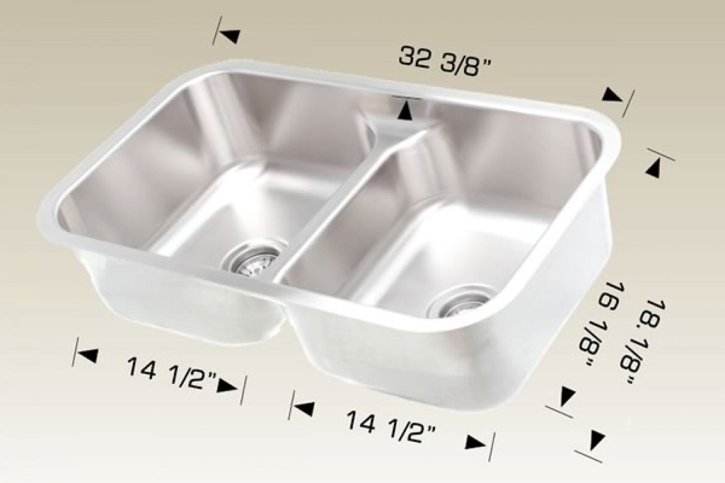 American Imaginations AI-34539 32" Stainless Steel Rectangle Stainless Steel Modern Kitchen Sink