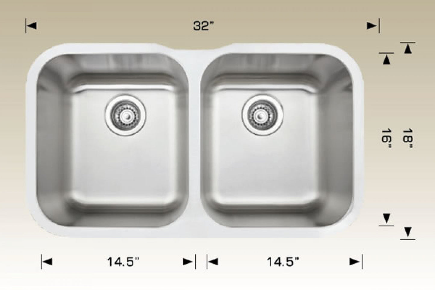 American Imaginations AI-34542 32" Stainless Steel Rectangle Stainless Steel Modern Kitchen Sink