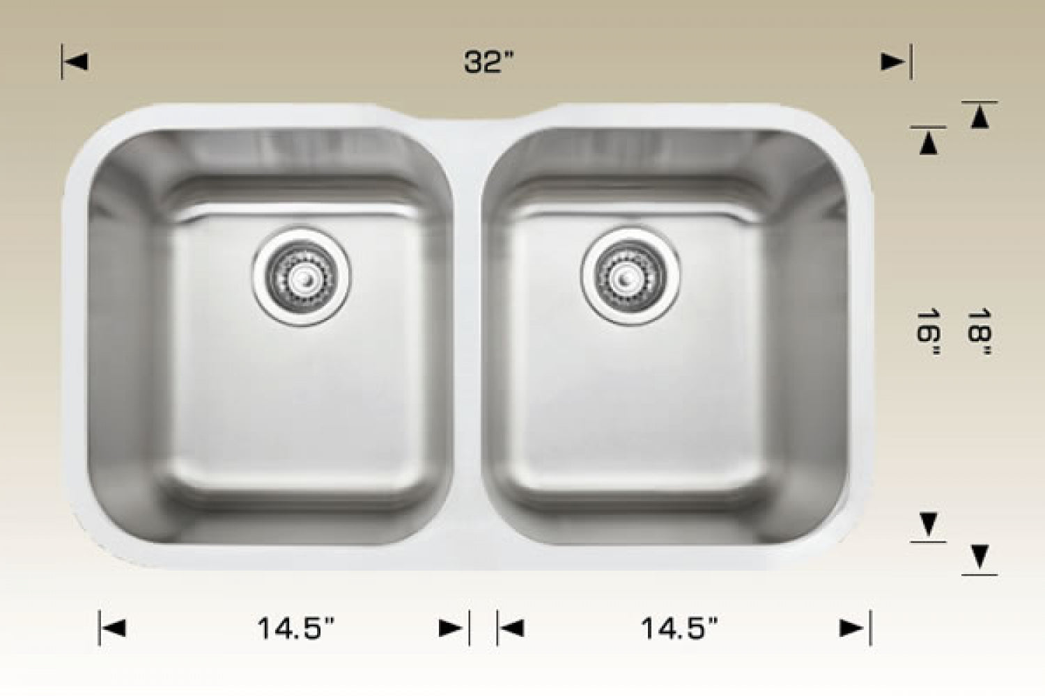 American Imaginations AI-34542 32" Stainless Steel Rectangle Stainless Steel Modern Kitchen Sink