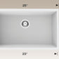 American Imaginations AI-34544 25" White Granite Composite Rectangle Granite Composite Modern Kitchen Sink