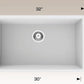 American Imaginations AI-34546 32" White Granite Composite Rectangle Granite Composite Modern Kitchen Sink