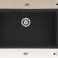 American Imaginations AI-34550 25" Black Granite Composite Rectangle Granite Composite Modern Kitchen Sink