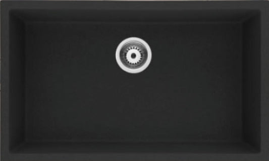 American Imaginations AI-34550 25" Black Granite Composite Rectangle Granite Composite Modern Kitchen Sink