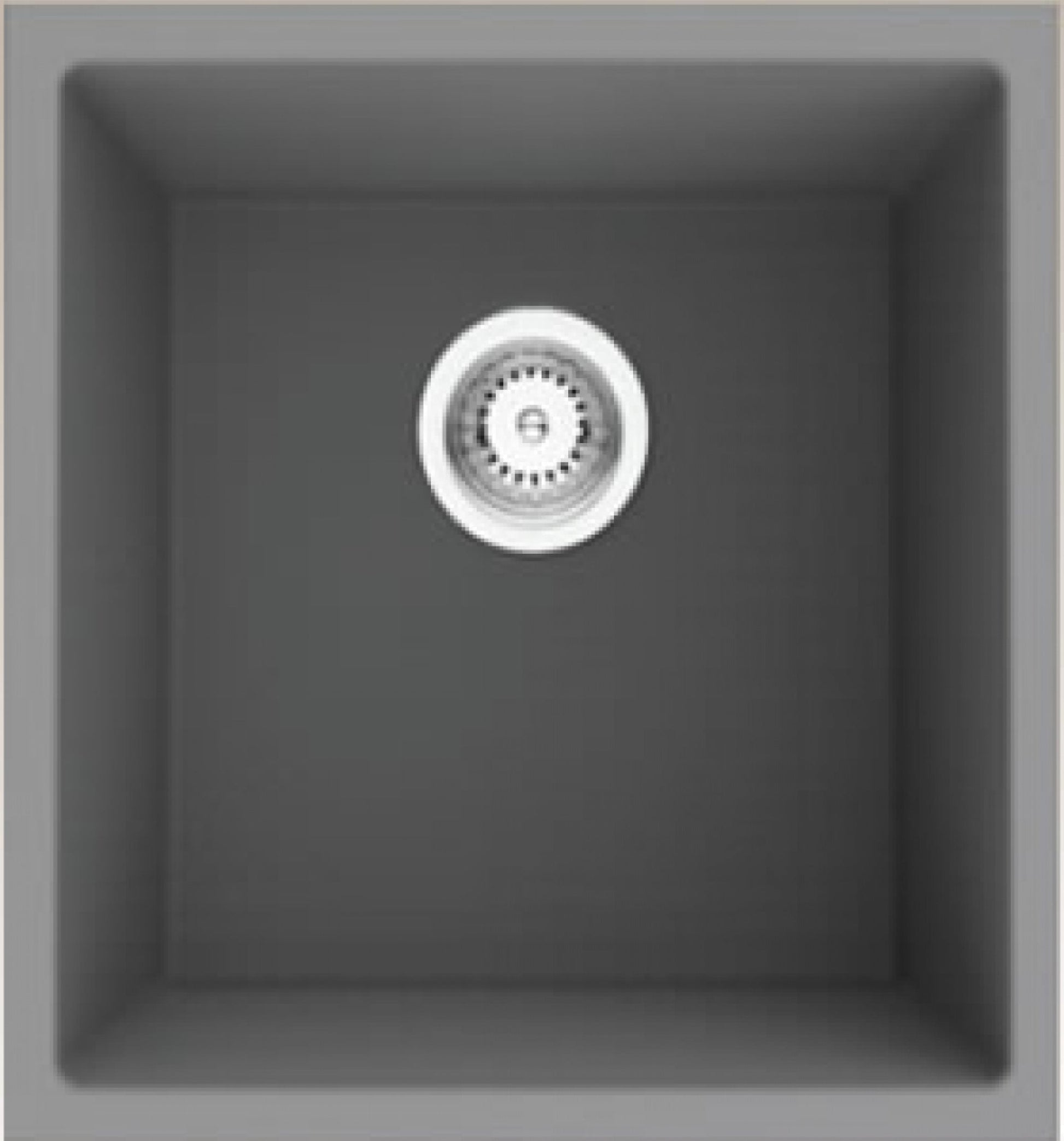 American Imaginations AI-34551 15" Grey Granite Composite Rectangle Granite Composite Modern Kitchen Sink