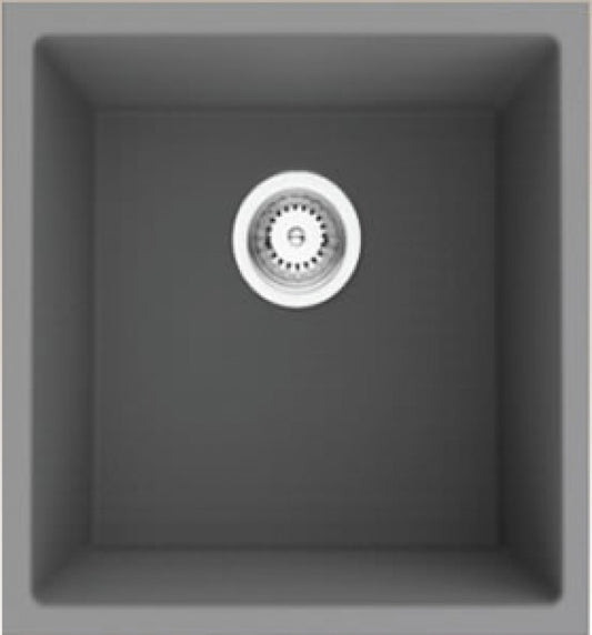 American Imaginations AI-34551 15" Grey Granite Composite Rectangle Granite Composite Modern Kitchen Sink