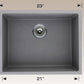 American Imaginations AI-34552 23" Grey Granite Composite Rectangle Granite Composite Modern Kitchen Sink