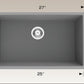 American Imaginations AI-34553 27" Grey Granite Composite Rectangle Granite Composite Modern Kitchen Sink