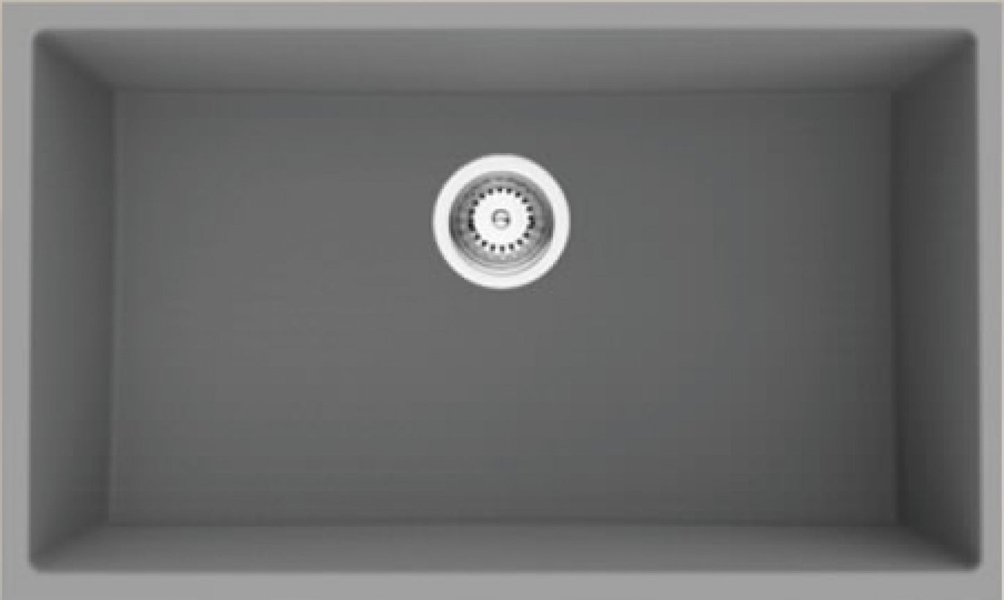American Imaginations AI-34553 27" Grey Granite Composite Rectangle Granite Composite Modern Kitchen Sink