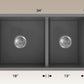 American Imaginations AI-34554 34" Grey Granite Composite Rectangle Granite Composite Modern Kitchen Sink