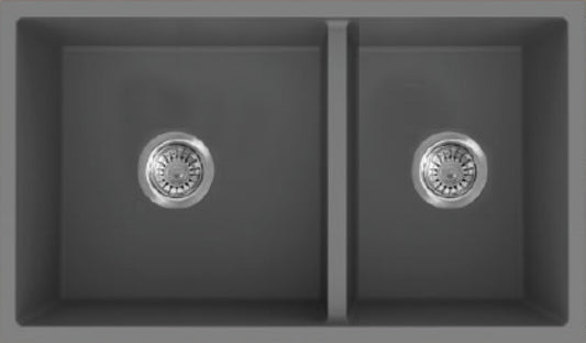 American Imaginations AI-34554 34" Grey Granite Composite Rectangle Granite Composite Modern Kitchen Sink