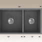 American Imaginations AI-34555 34" Grey Granite Composite Rectangle Granite Composite Modern Kitchen Sink