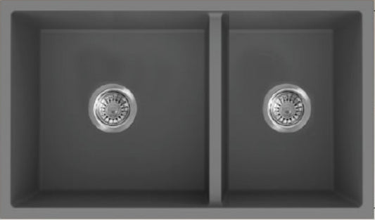 American Imaginations AI-34555 34" Grey Granite Composite Rectangle Granite Composite Modern Kitchen Sink
