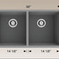 American Imaginations AI-34556 32" Grey Granite Composite Rectangle Granite Composite Modern Kitchen Sink