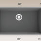 American Imaginations AI-34557 32" Grey Granite Composite Rectangle Granite Composite Kitchen Sink