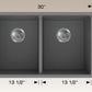 American Imaginations AI-34560 30" Grey Granite Composite Rectangle Granite Composite Modern Kitchen Sink