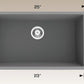 American Imaginations AI-34561 25" Grey Granite Composite Rectangle Granite Composite Modern Kitchen Sink
