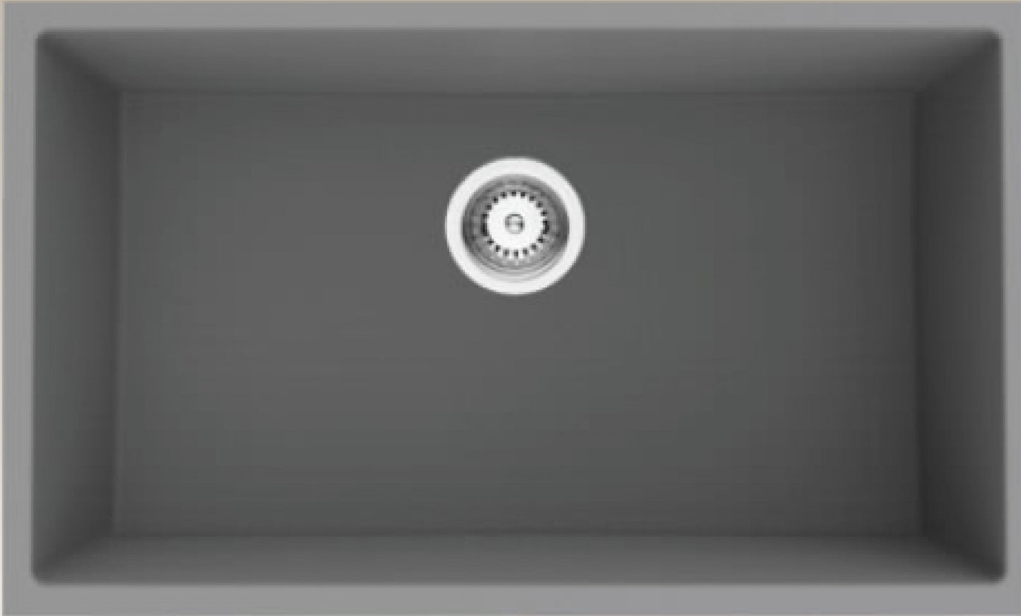 American Imaginations AI-34561 25" Grey Granite Composite Rectangle Granite Composite Modern Kitchen Sink