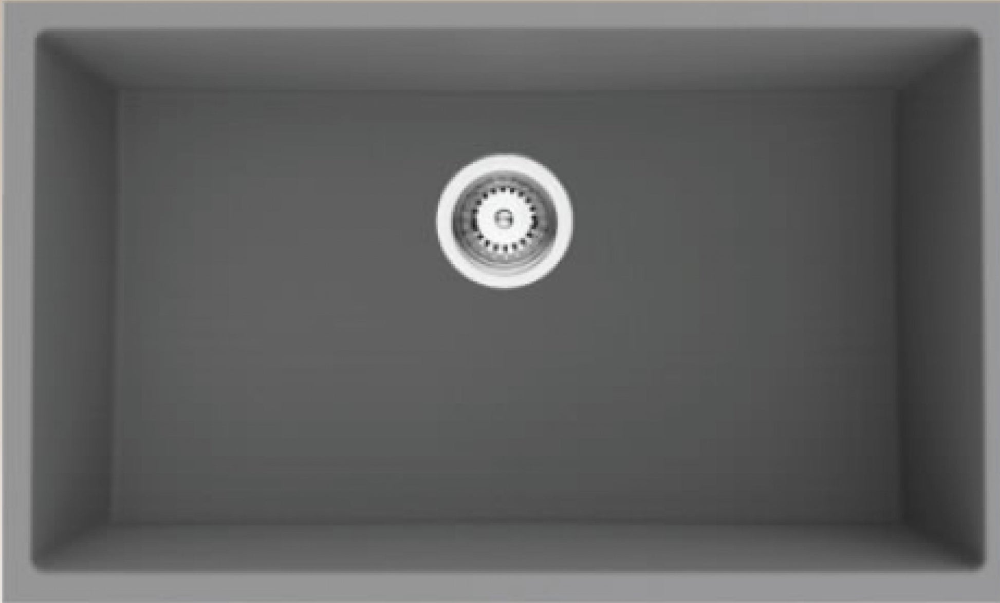 American Imaginations AI-34561 25" Grey Granite Composite Rectangle Granite Composite Modern Kitchen Sink