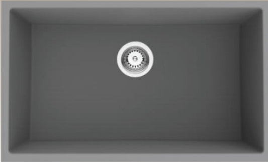 American Imaginations AI-34561 25" Grey Granite Composite Rectangle Granite Composite Modern Kitchen Sink