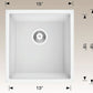 American Imaginations AI-34562 15" White Granite Composite Rectangle Granite Composite Modern Kitchen Sink