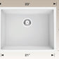 American Imaginations AI-34563 23" White Granite Composite Rectangle Granite Composite Modern Kitchen Sink