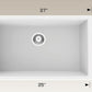 American Imaginations AI-34564 27" White Granite Composite Rectangle Granite Composite Modern Kitchen Sink