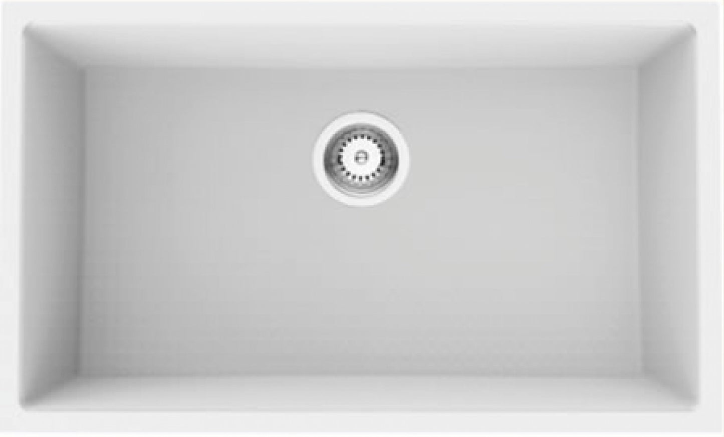 American Imaginations AI-34564 27" White Granite Composite Rectangle Granite Composite Modern Kitchen Sink